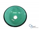 Escupidera de vidrio oval verde VOVO 